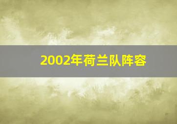 2002年荷兰队阵容