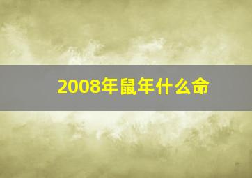 2008年鼠年什么命