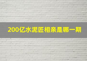 200亿水泥匠相亲是哪一期