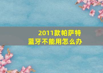 2011款帕萨特蓝牙不能用怎么办