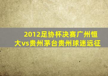 2012足协杯决赛广州恒大vs贵州茅台贵州球迷远征