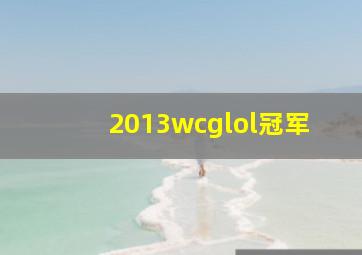 2013wcglol冠军