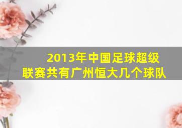 2013年中国足球超级联赛共有广州恒大几个球队