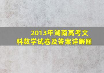 2013年湖南高考文科数学试卷及答案详解图