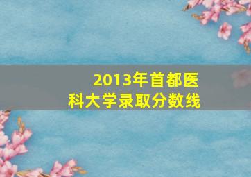 2013年首都医科大学录取分数线