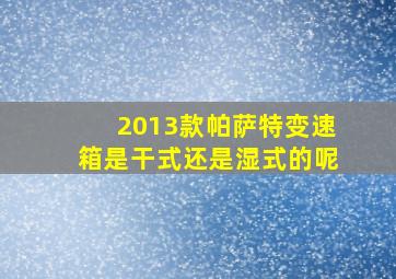 2013款帕萨特变速箱是干式还是湿式的呢