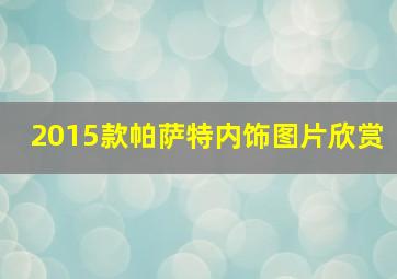 2015款帕萨特内饰图片欣赏