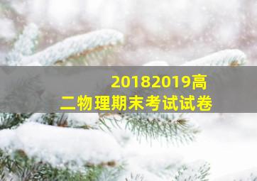 20182019高二物理期末考试试卷