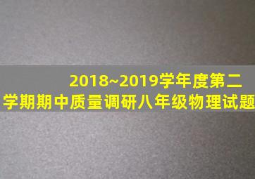 2018~2019学年度第二学期期中质量调研八年级物理试题