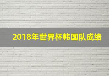 2018年世界杯韩国队成绩