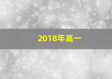 2018年高一