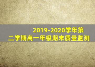 2019-2020学年第二学期高一年级期末质量监测