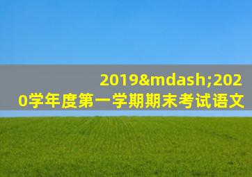 2019—2020学年度第一学期期末考试语文