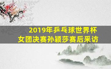 2019年乒乓球世界杯女团决赛孙颖莎赛后釆访