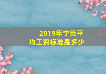 2019年宁德平均工资标准是多少