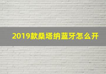 2019款桑塔纳蓝牙怎么开