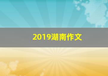 2019湖南作文