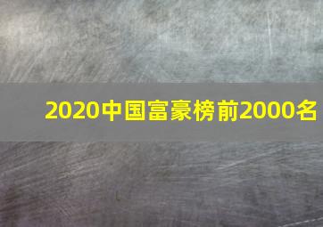 2020中国富豪榜前2000名