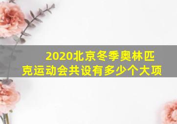 2020北京冬季奥林匹克运动会共设有多少个大项