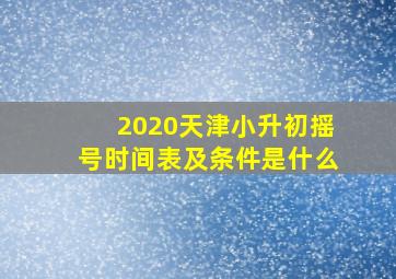 2020天津小升初摇号时间表及条件是什么