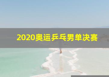 2020奥运乒乓男单决赛