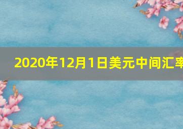 2020年12月1日美元中间汇率