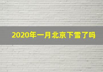 2020年一月北京下雪了吗