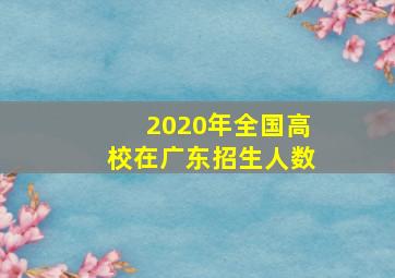 2020年全国高校在广东招生人数