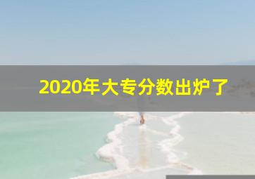 2020年大专分数出炉了