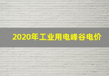 2020年工业用电峰谷电价