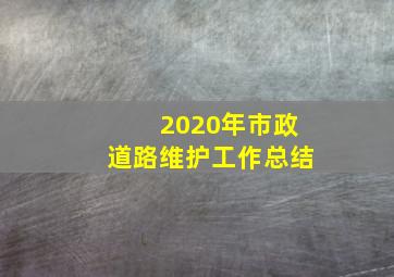 2020年市政道路维护工作总结