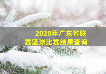 2020年广东省联赛篮球比赛结果查询