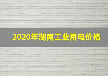 2020年湖南工业用电价格