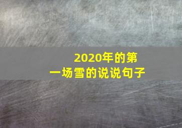 2020年的第一场雪的说说句子