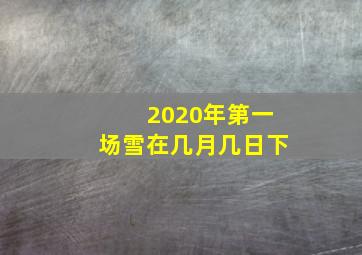 2020年第一场雪在几月几日下