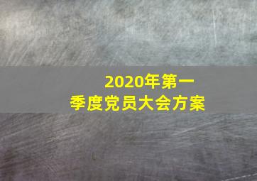 2020年第一季度党员大会方案