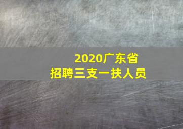 2020广东省招聘三支一扶人员