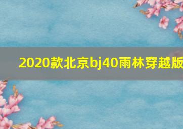 2020款北京bj40雨林穿越版