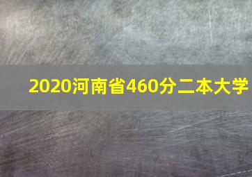 2020河南省460分二本大学