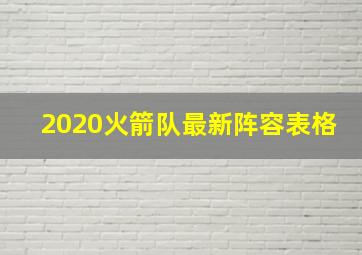 2020火箭队最新阵容表格