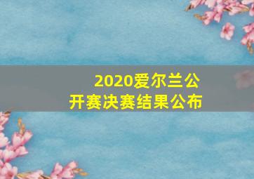 2020爱尔兰公开赛决赛结果公布