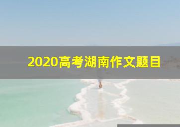 2020高考湖南作文题目