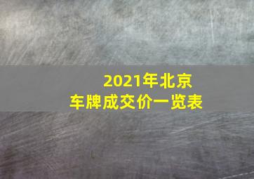 2021年北京车牌成交价一览表