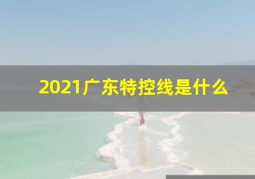 2021广东特控线是什么