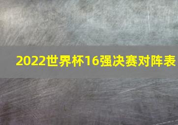 2022世界杯16强决赛对阵表