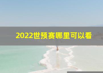 2022世预赛哪里可以看