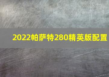 2022帕萨特280精英版配置