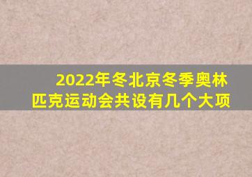 2022年冬北京冬季奥林匹克运动会共设有几个大项