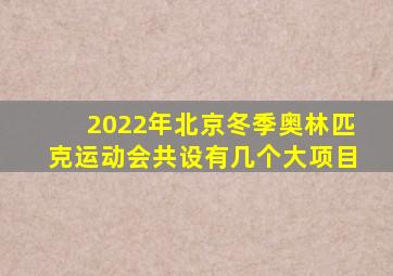 2022年北京冬季奥林匹克运动会共设有几个大项目