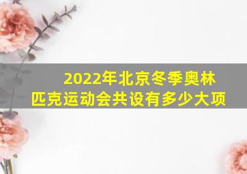 2022年北京冬季奥林匹克运动会共设有多少大项